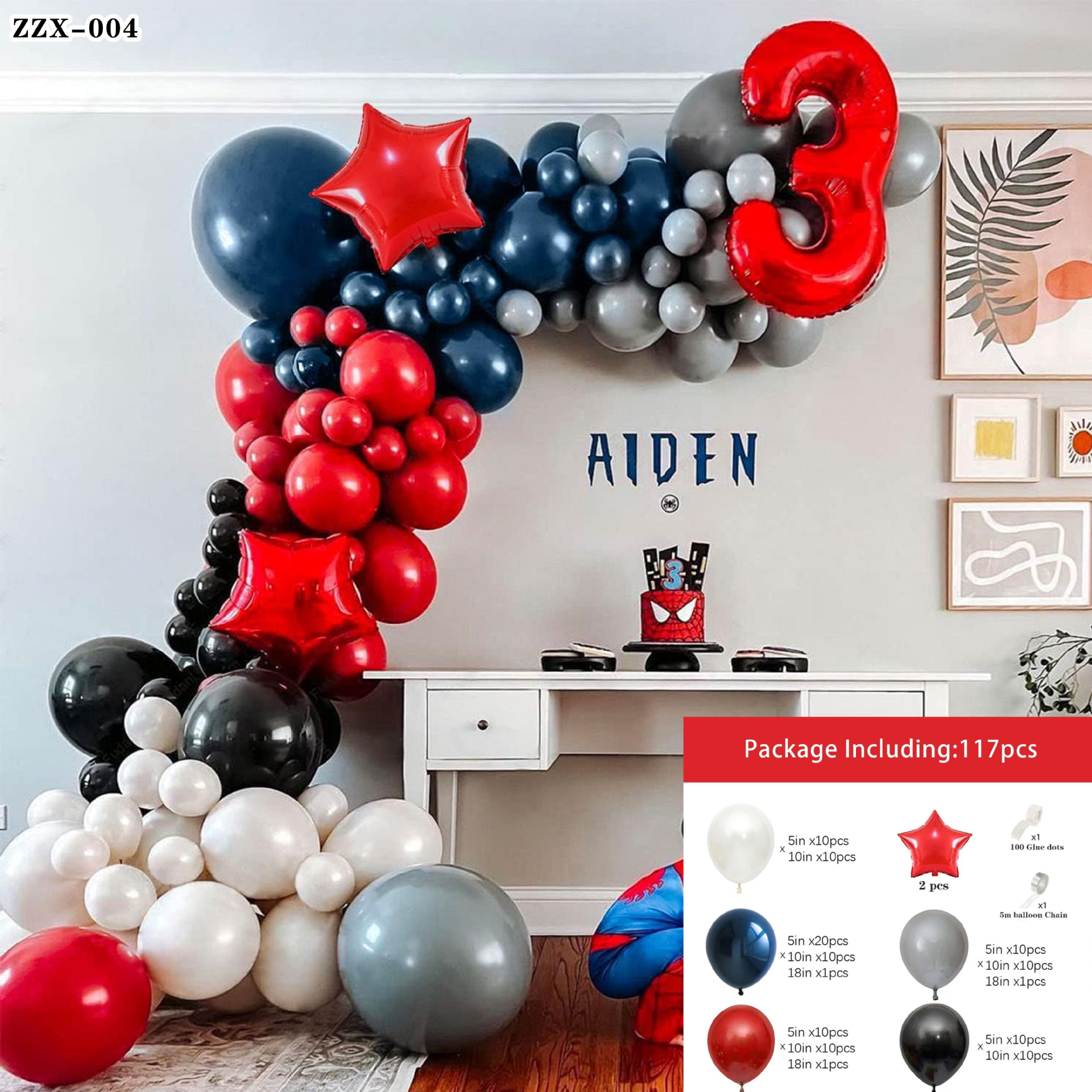 Marvel tema traje de globo Capitán América Iron Man Spider-Man bebé decoración de la fiesta de cumpleaños