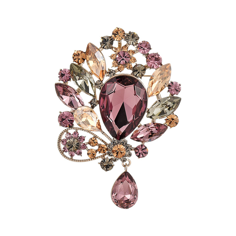 Spilla elegante con cristalli austriaci design retrò donna_voghion.com