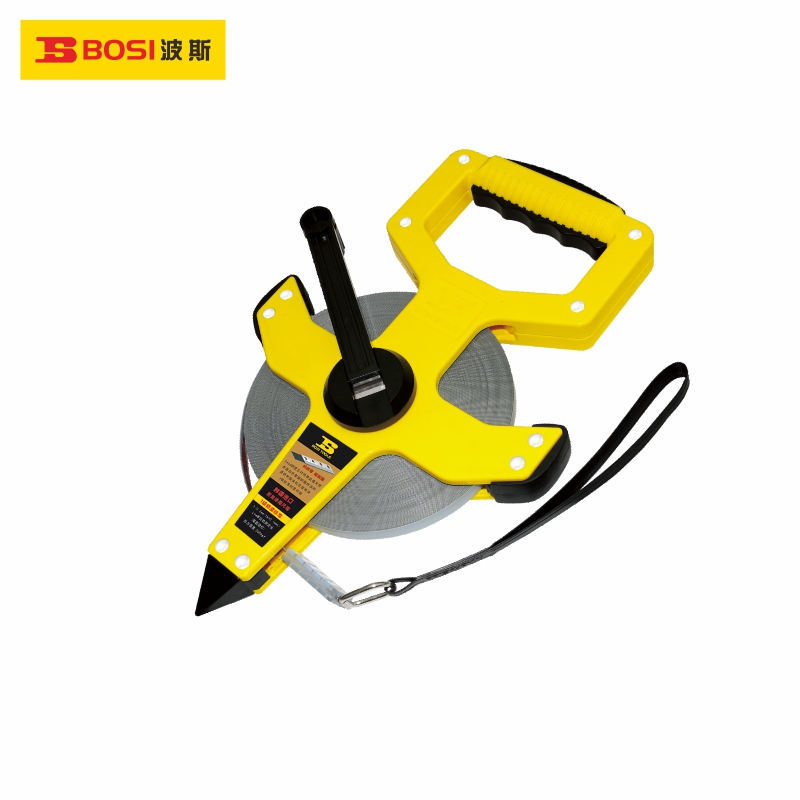 波斯I级精度覆膜尺带架式长钢卷尺30m50米BS139030 BS139050