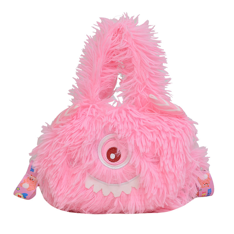Nueva chica Corazón de dibujos animados monstruo bolso lindo Monster de un solo ojo de peluche hombro bolsa de mensajero bolsa de teléfono móvil