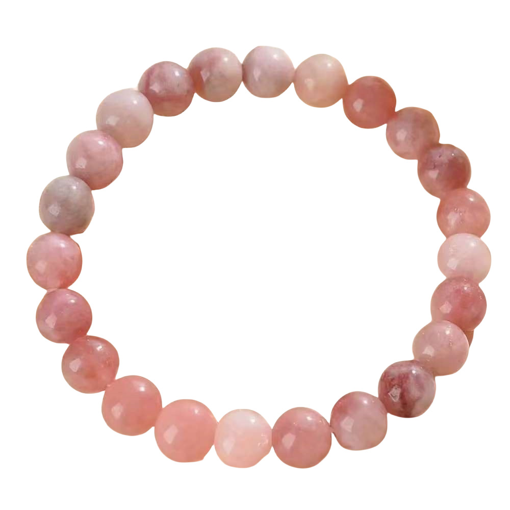 TEMU transfronterizo piedra roja 8mm rosa turquesa bricolaje con cuentas pulsera Distance Bracelet