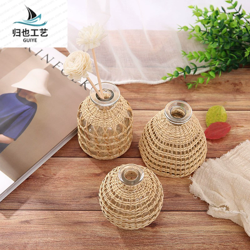 Трансграничная Внешняя торговля в японском стиле, стеклянная ваза ручной работы, ароматная ваза небольшого калибра, поделки из сушеных цветов, украшения для обеденного стола