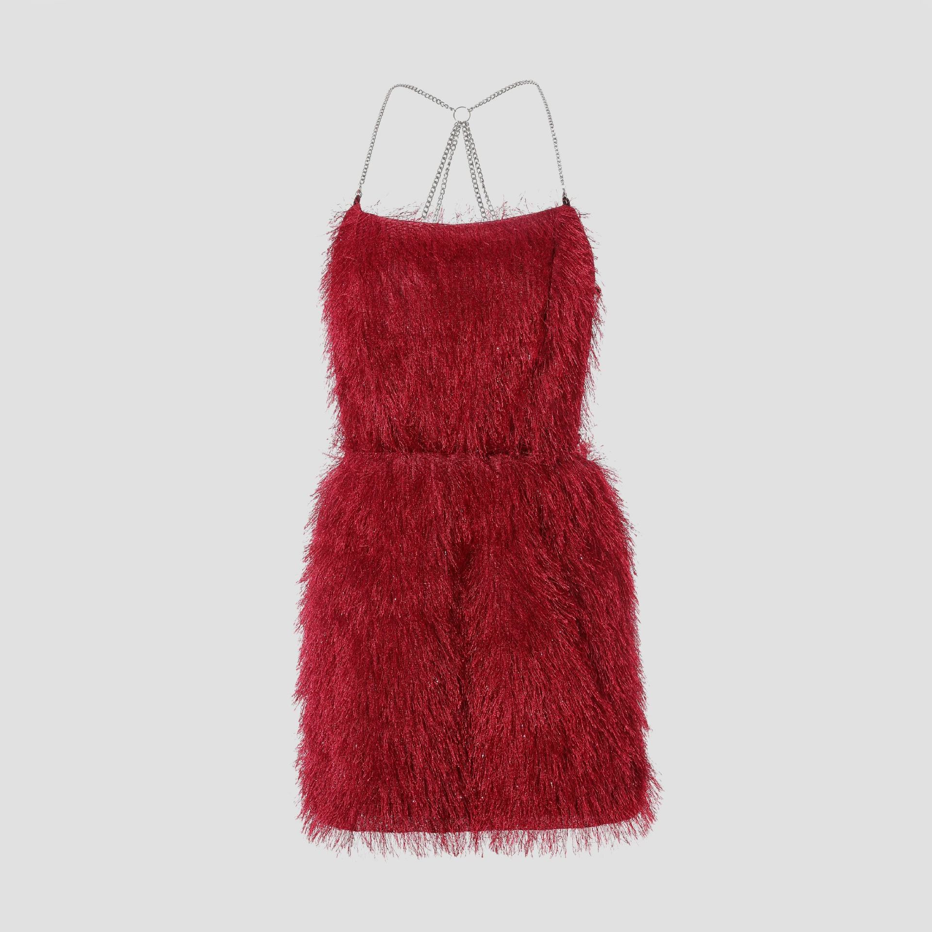 Европейское и американское новое тяжелое платье с бахроной вечеринкой банкетное вечернее платье Рождество Новый год сексуальное платье с открытой спиной цепи 1570