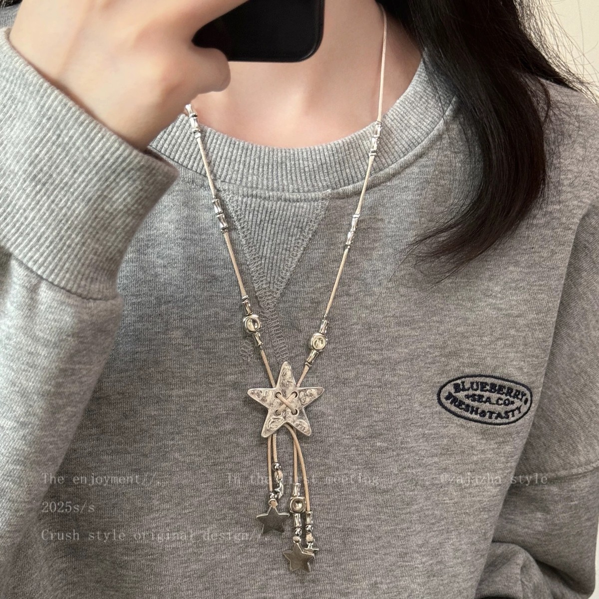 做旧星星！复古流苏长款项链女爆款波西米亚小众个性甜酷百搭配饰