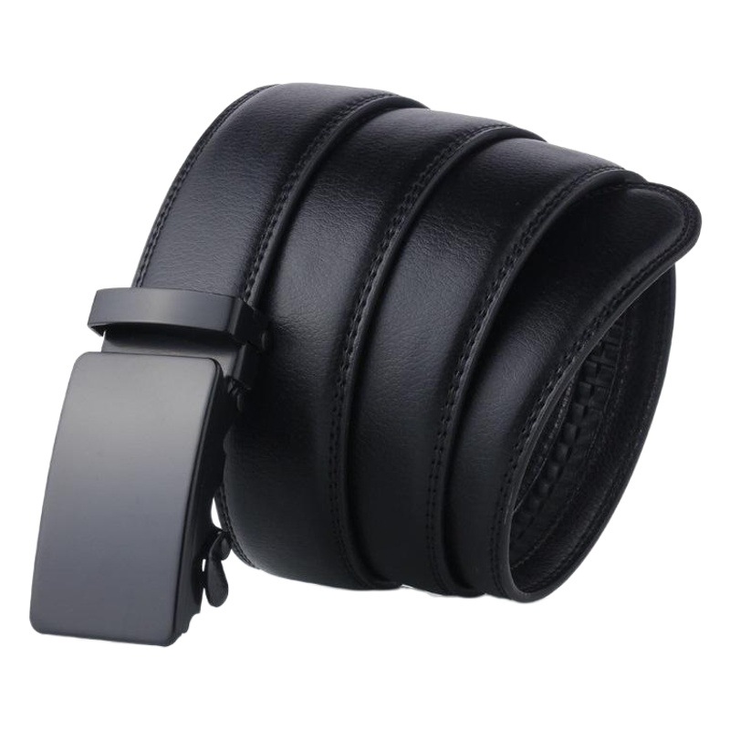 Hebilla automática de los hombres cinturón pinduoduo negro superficie diapositiva hebilla hombres cinturón regalo pequeño regalo en stock fábrica al por mayor