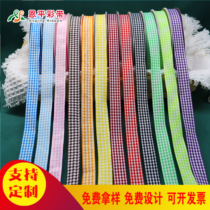 Pastoral estilo Plaid cinta de la torta de la cinta hecha a mano DIY material accesorios para el cabello cinta flor caja de regalo cinta de embalaje