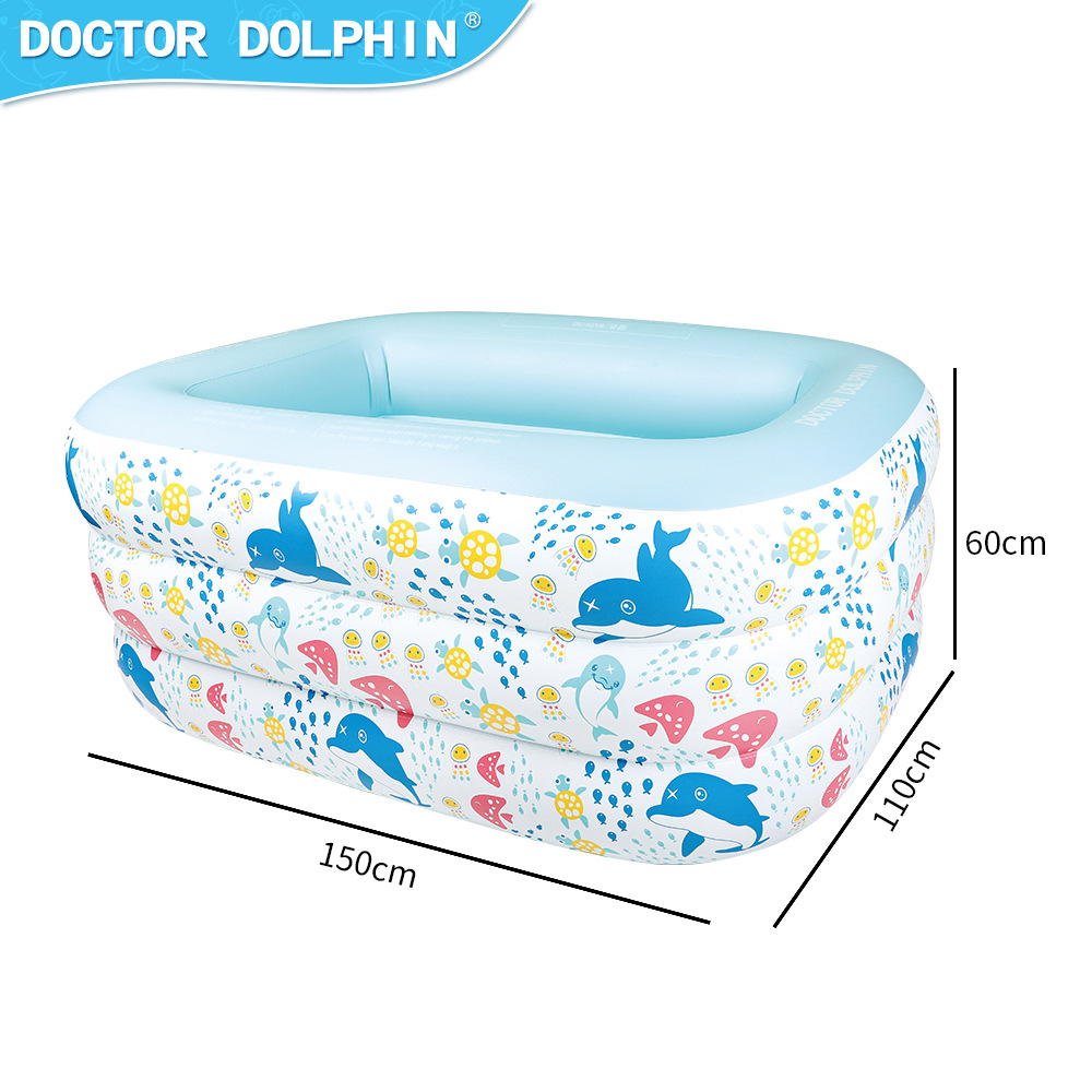 Doctor delfín piscina inflable para niños piscina inflable de tres capas piscina doméstica para niños piscina de olas piscina inflable
