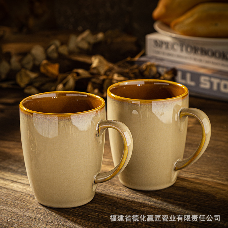 Transfronterizo LICANG Nórdico creativo de cerámica doméstica taza de oficina taza de té taza de desayuno grande cinta esmaltada
