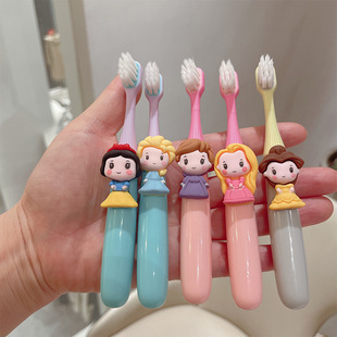 Children's Toothbrush Little Princess Series 2 Years Old - 6 Years Old Macaron Soft Bristles Baby Small Brush Head Protects Gums and Protects Teeth Baby Teeth