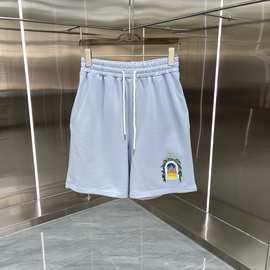 潮牌欧货 CASA卡萨夏季短裤星空城堡字母印花图案男女同款五分裤