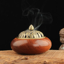 厂家货源越南花梨木盘香炉红木沉香盘香盒家用室内檀香香薰炉批发