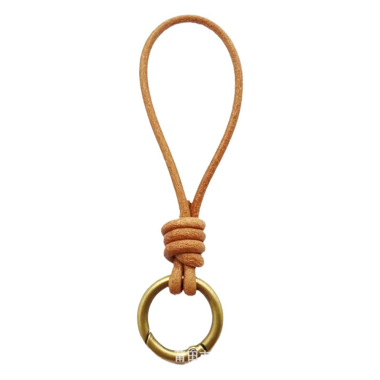 Retro Leather Rope Keychain Hanging Ornaments Open Spring Ring Cowhide Rope Car Keychain Creative DIY Pendant Accessories
