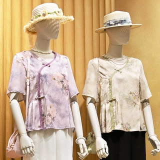 奶奶夏装洋气套装2026新款中老年人女装妈妈新中式上衣老太太衣服