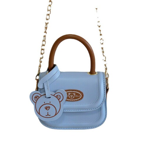 Korean version of children's small bag cartoon bear girl handbag cute baby mini chain shoulder bag PU accessories bag