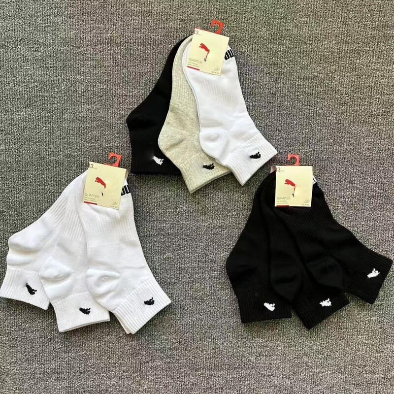 Suwan Puma socks for men and women, suitable for all seasons, mid-calf socks for sports and leisure, sweat-absorbent and breathable, 3-pair pack, comfortable Suwan Puma socks for men and women, suitable for all seasons, mid-calf socks for sports and leisure, sweat-absorbent and breathable, 3-pair pack, comfortable