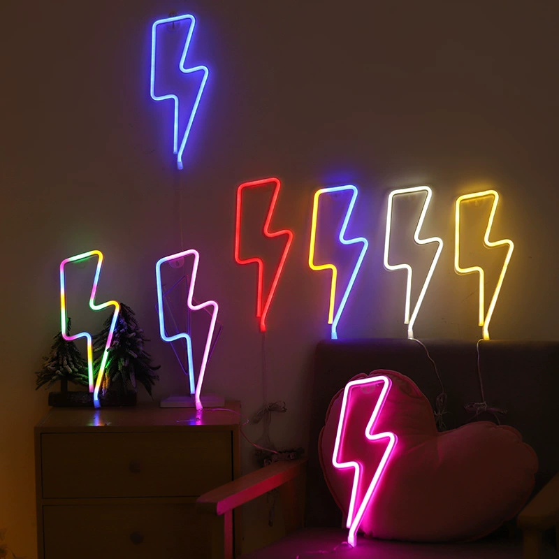 LED неоновая вывеска, висящая декоративная LED‑лампа, двойное питание батарея+USB, 36×15.2×2.5 см