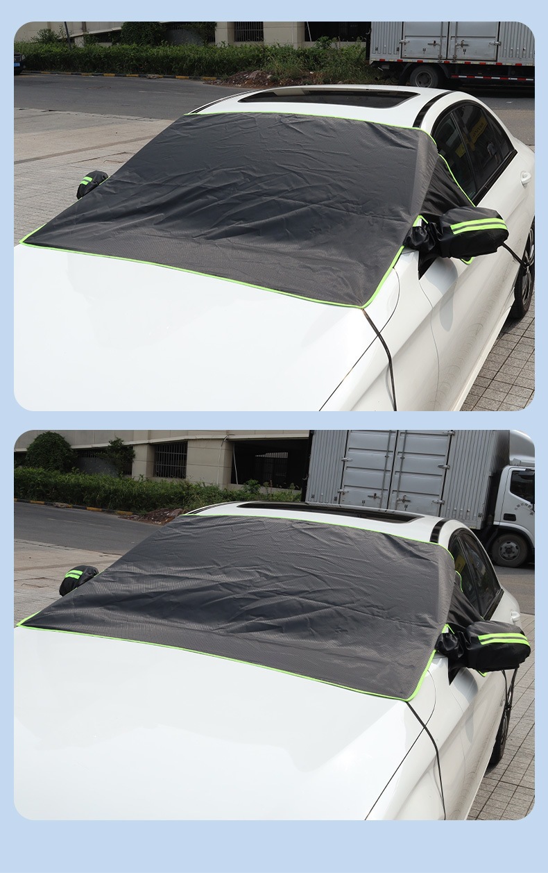 Cross-border best-selling car snow cover, made of durable Oxford cloth, provides protection against snow, cold, and frost; magnetic car cover