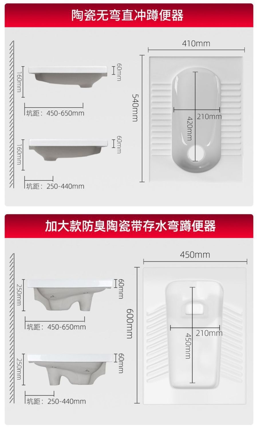 Monaco household ceramic squat toilet with water tank, complete set, squat pit, squat toilet, anti-odor toilet bowl, toilet pedal undefined