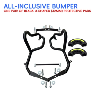Suitable for Qianjiang Flash Motorcycle bumper - black-carbon-steel-bumper-black-protective-block
