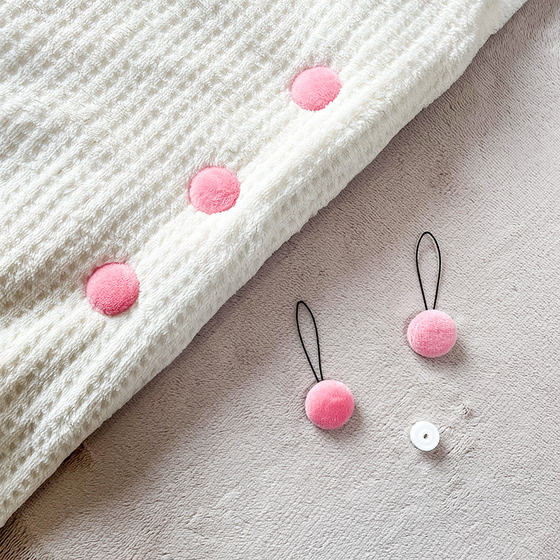 Круглая фланелевая пряжка-розовый