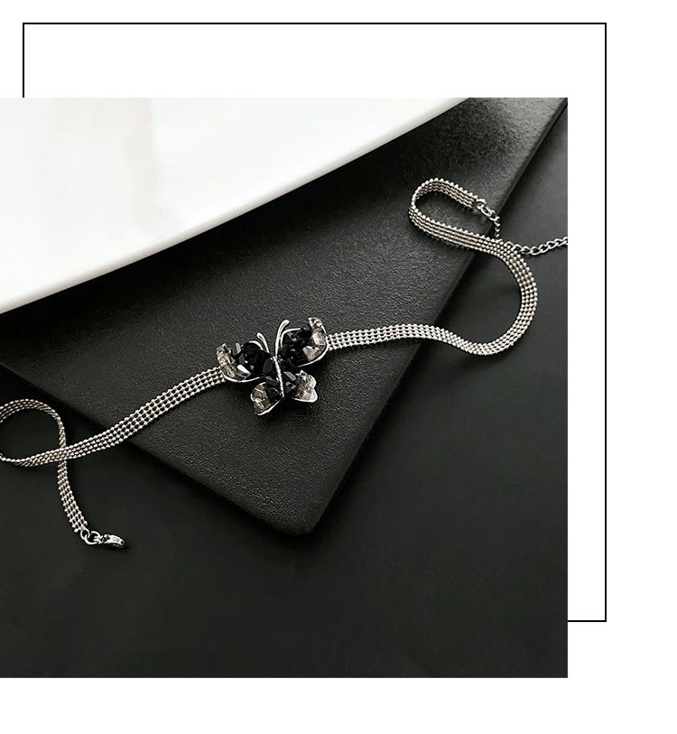 Fashion Butterfly Alloy Titanium Steel Plating Pendant Necklace 1 Piece