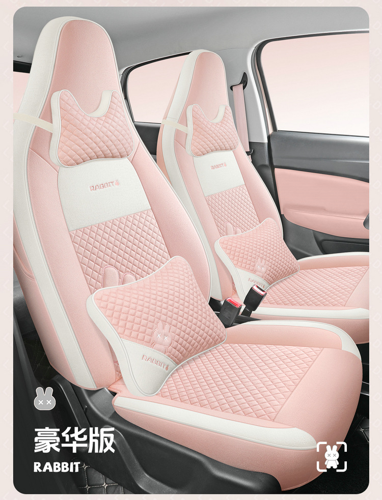 New zero run T03 special seat cover to3 four seasons GM seat cushion all-inclusive linen fabric seat cover cartoon
