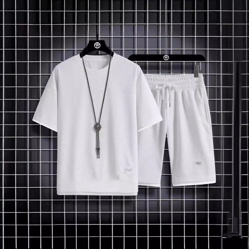 Waffle tendencia de verano 2024 hombre juego deportivo casual nuevo hombre suelto guapo camiseta de mangas cortas