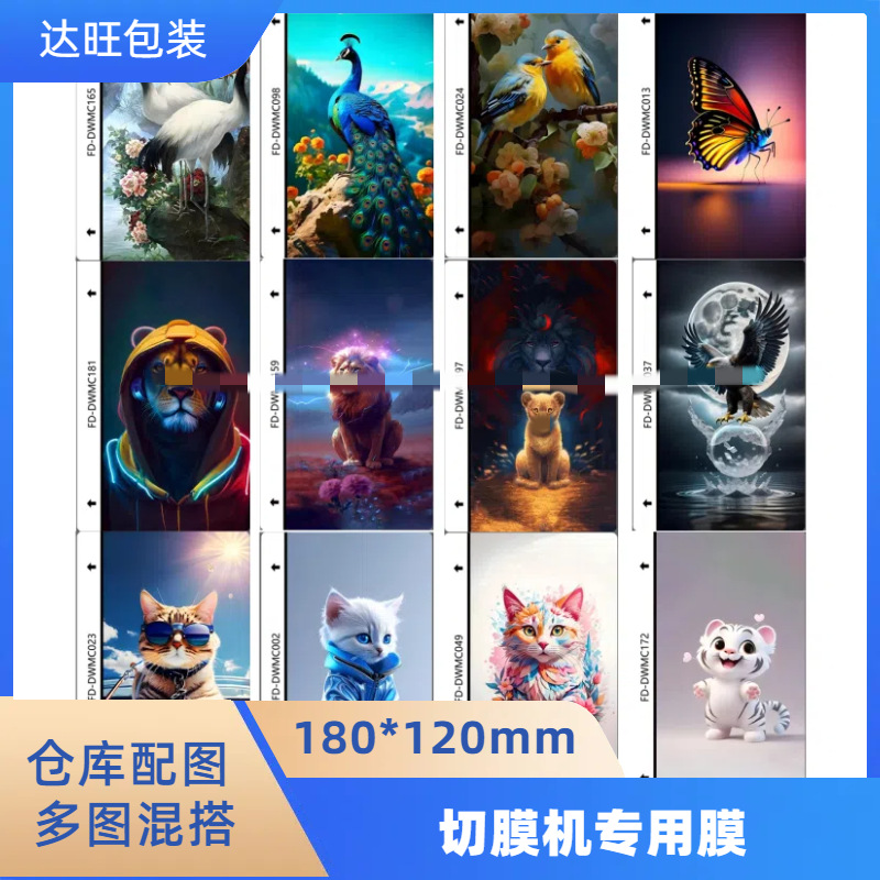 3D Embossed Animal Color Film Cutting Machine Back Film Mobile Phone Sticker Cutting Back Film Three-Layer Cartoon Positioning Color Changing Film