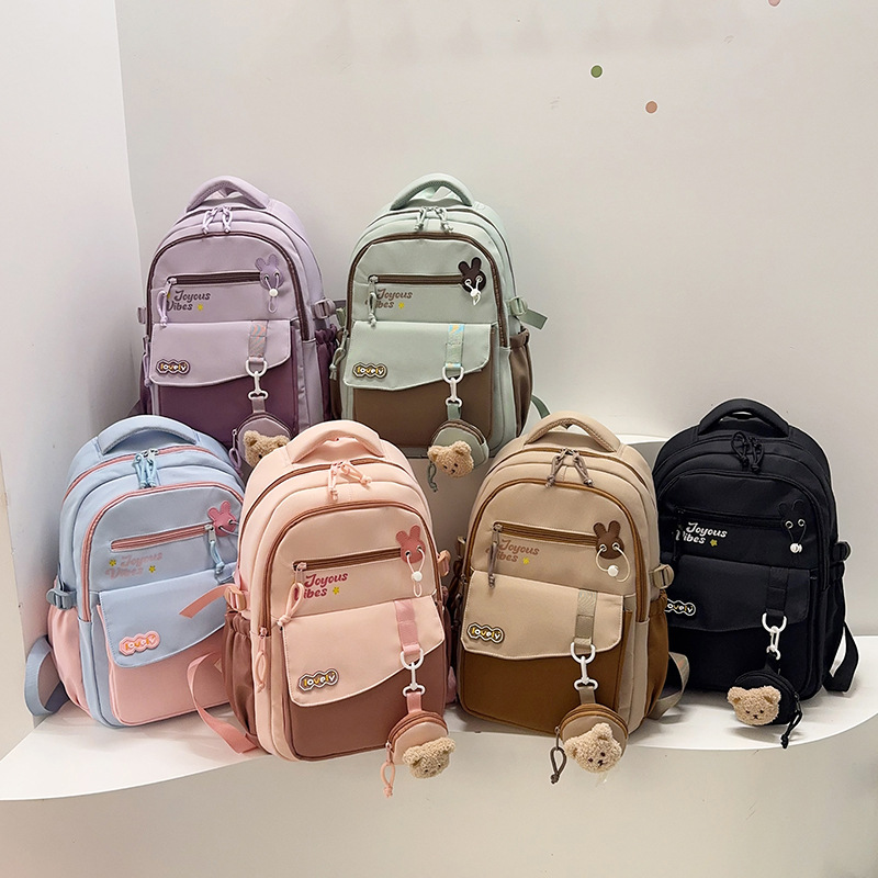 New Student Backpack, College Student Ins Ultra-Light Girl Backpack, Burden-Reducing, Lightweight, Waterproof Women's Backpack