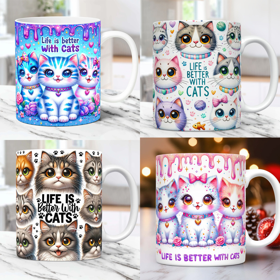 LIEF IS BETTER WITH CATS кружка внешней торговли новый кошачий кофейный стакан