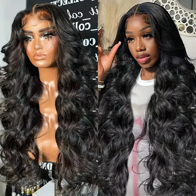 13*4 Natural High Temperature Silk Front Lace Wig for Women with Middle Parting Large Wavy Long Curly Hair Natural Full Headgear Style