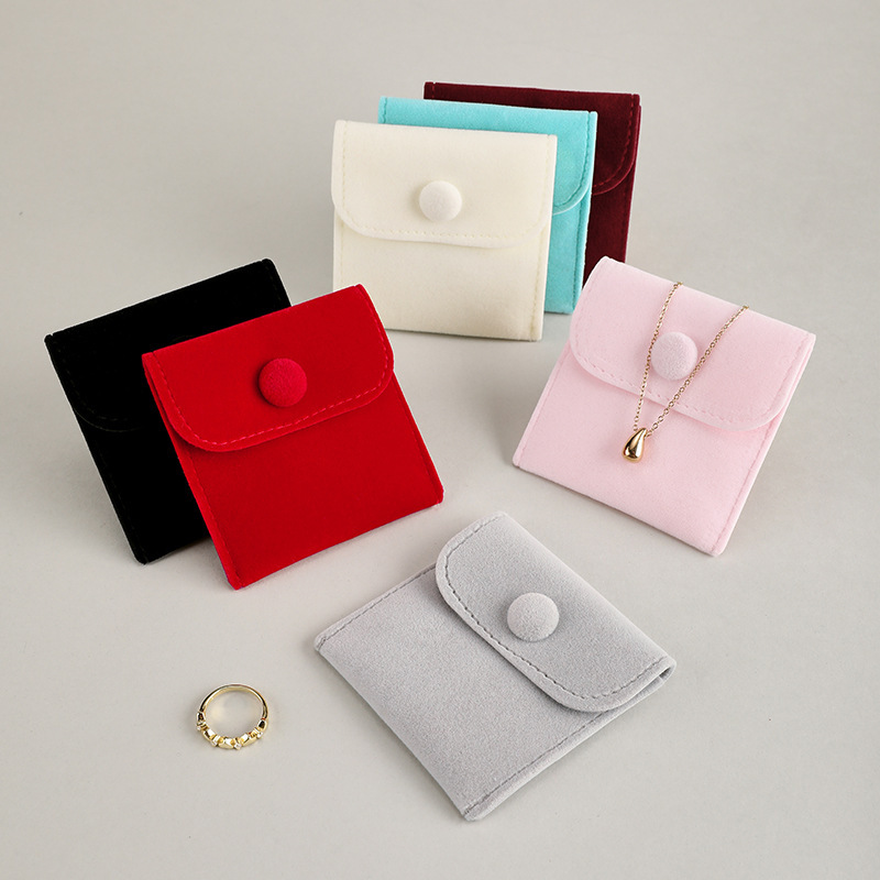 Jewelry Velvet Snap Bag with Logo Printing, Jewelry Storage Bag with Flip Cover, Double-Sided Velvet Cloth Bag Jewelry Velvet Snap Bag with Logo Printing, Jewelry Storage Bag with Flip Cover, Double-Sided Velvet Cloth Bag