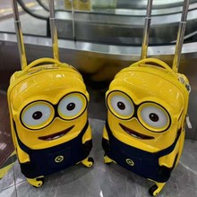 休闲旅行上学儿童行李箱拉链款密码箱可登机大学生小黄人拉杆箱