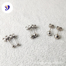 G23钛合金圆球耳钉简约百搭小豆钉蝴蝶扣耳钉男女同款F136钛饰品