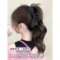 ウィッグ ポニーテール レディース ふわふわ レイヤード カーリー ボウ クリップオン ファウンテン ハイ ポニーテール ヘアボリュームアップ ウィッグ ポニーテール クリップ