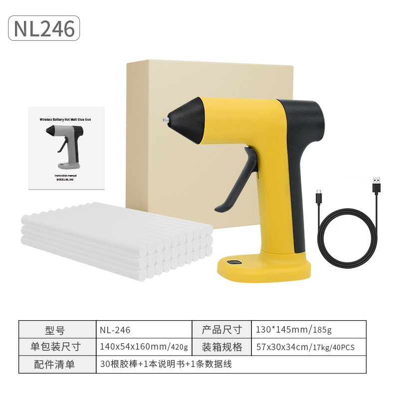 Venta al por mayor pistola de pegamento de fusión en caliente inalámbrica batería de litio carga USB hogar portátil niños pequeños hechos a mano pistola de pegamento inteligente