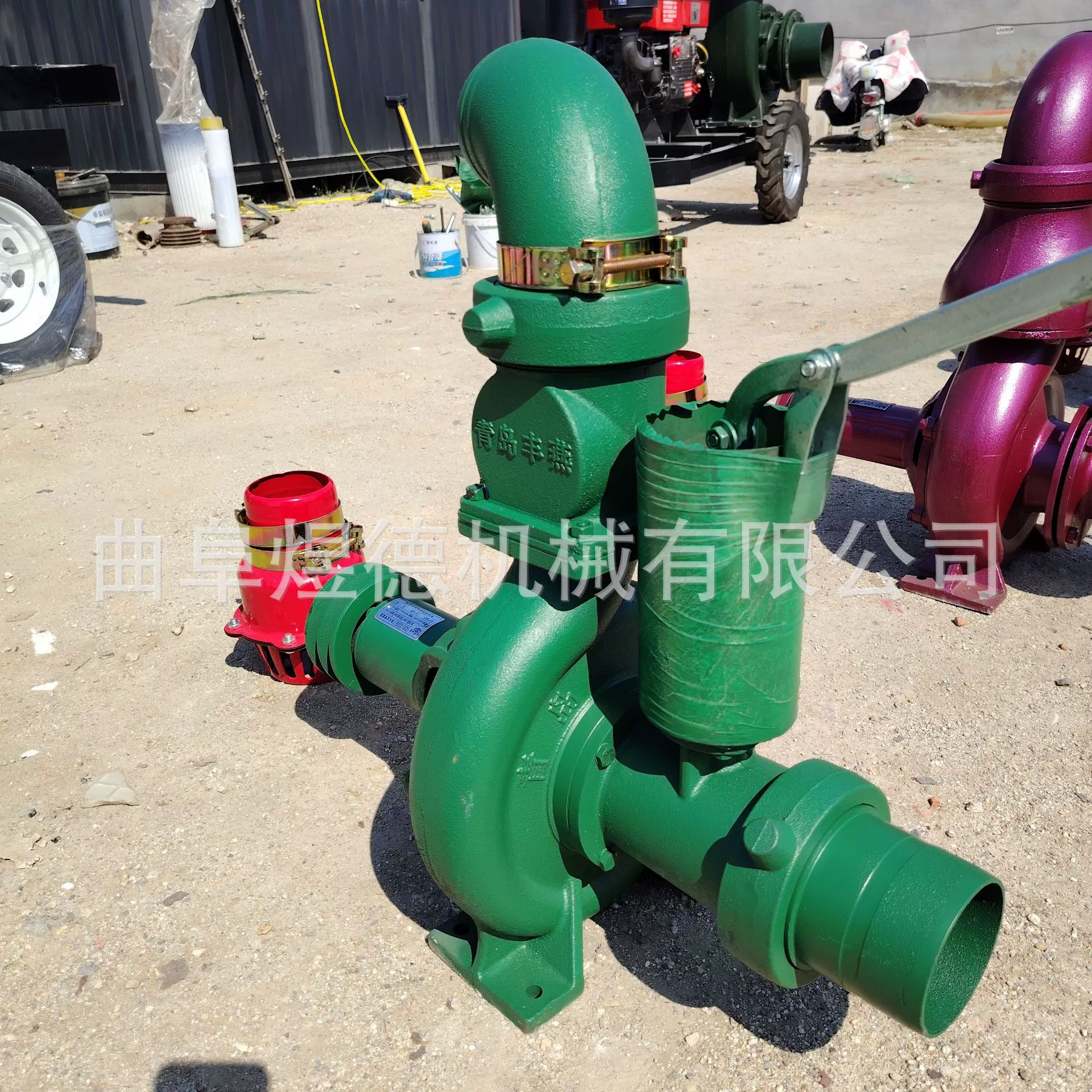 Дизельный водяной насос 6inch с быстроразъемным дизельным водяным насосом, большой топливный бак, мобильный аварийный дизельный водяной насос