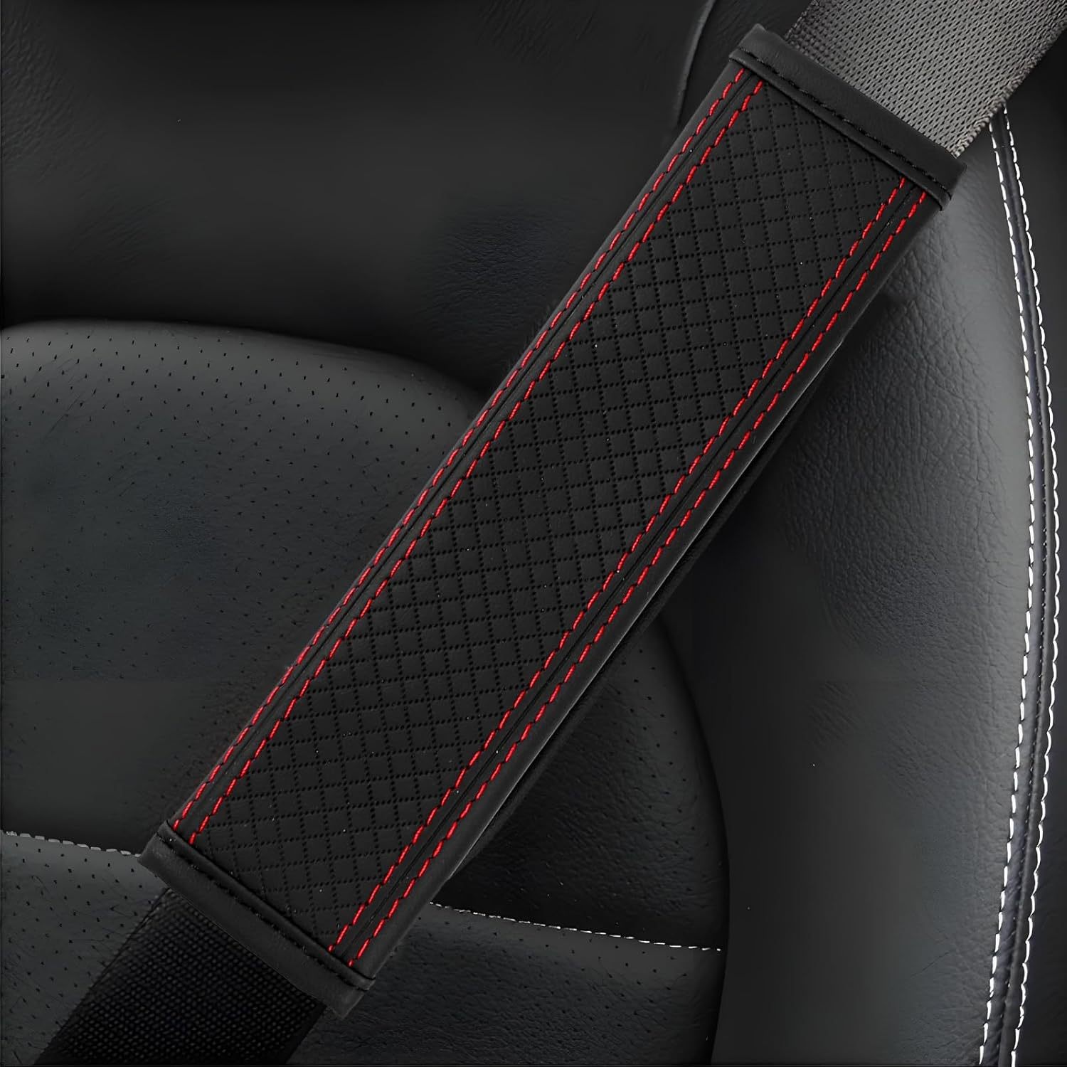 Popular Amazon seatbelt shoulder pad, carbon fiber shoulder protector, breathable leather, soft and safe, wholesale
