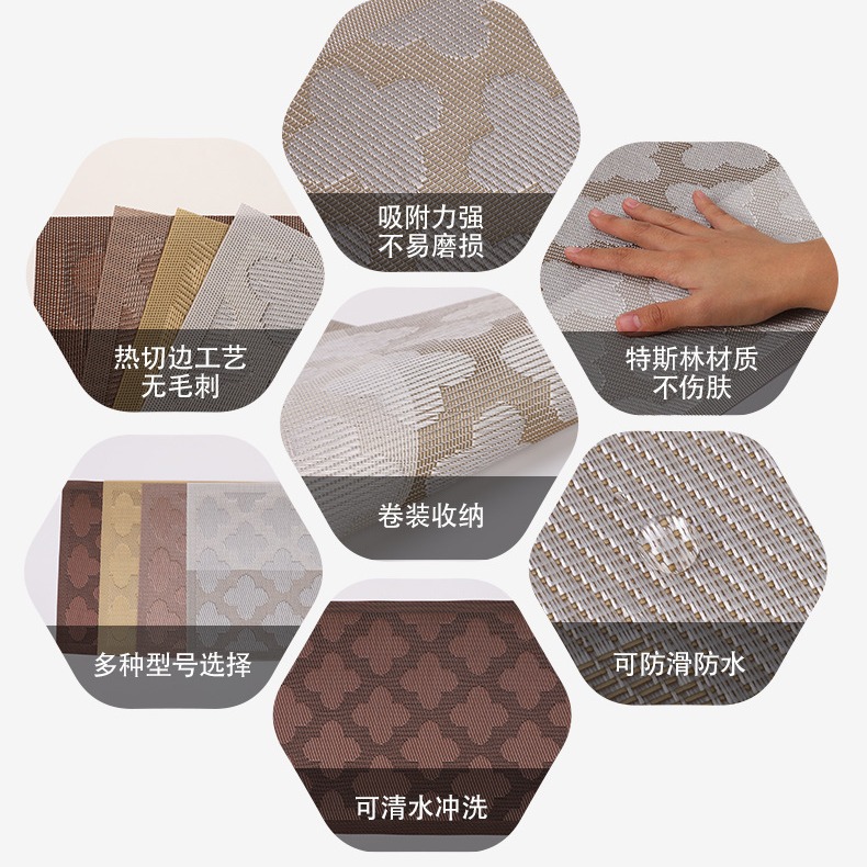 Nuevo cojín de mesa de cuatro hojas Teslin pvc cojín de mesa ligero lujoso estilo jacquard impermeable aislamiento térmico cojín de taza lavable