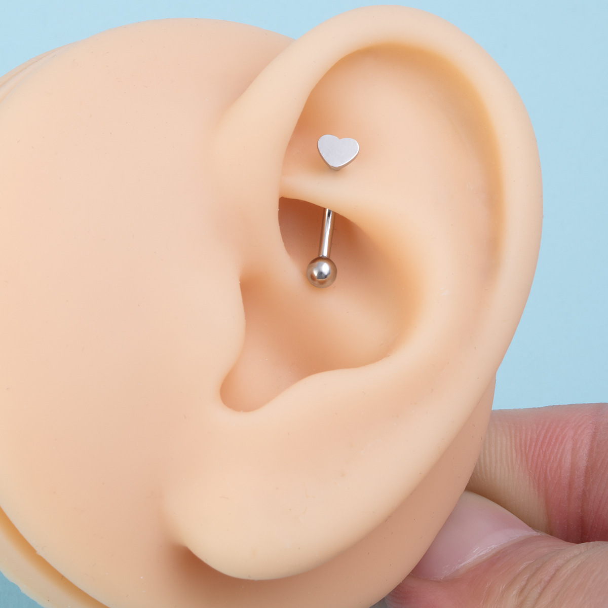 Simple Style Heart Shape Flower Stainless Steel Plating Inlay Artificial Gemstones Eyebrow Nails 1 P