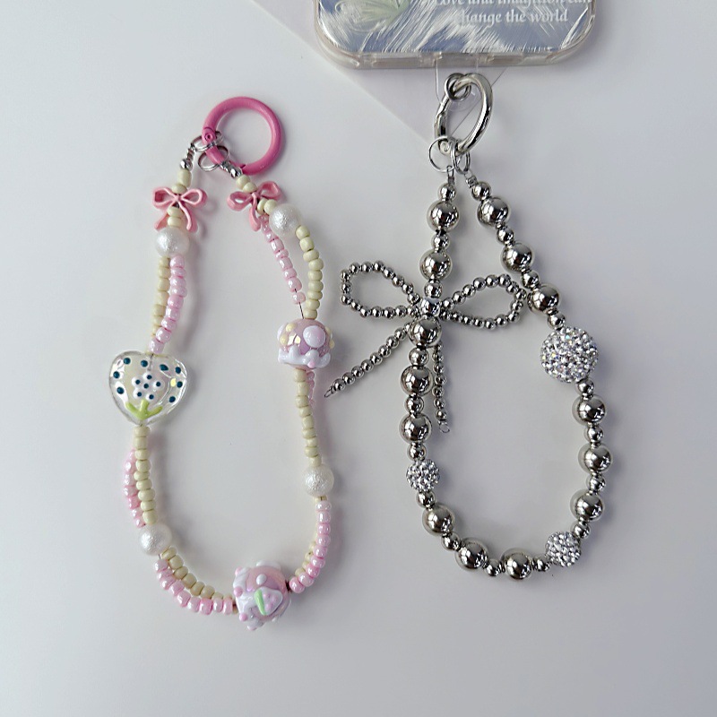 Bag Pendant, Mobile Phone Chain Classification 1 Piece Casual Elegant Lady Bow Knot Acrylic Printing Bag Pendant Mobile Phone Chain