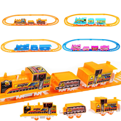 Children's Yizhi Toy Electric Rail Car Cartoon Variety DIY Assembled Small Train Electric Rail Toy Stall