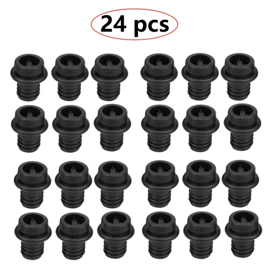24 piezas de tapón de silicona de un solo orificio de succión negro