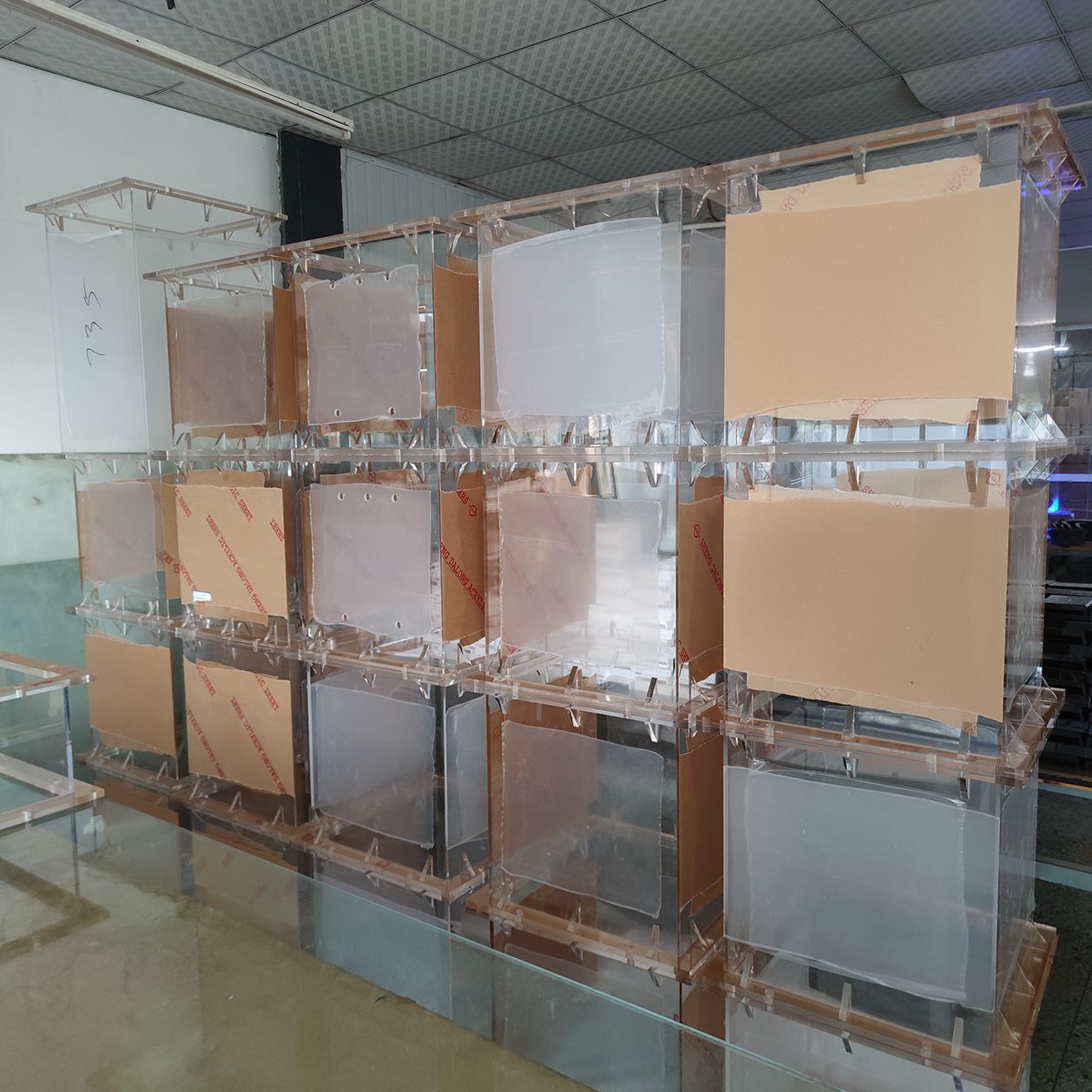 高精度透明亚克力法兰方型管道大型有机玻璃实验仪器空气通道