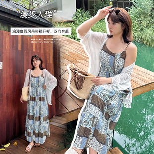 Inno Plus Size Women's Bohemian Resort Style Long Skirt 2025 Summer New Style Flesh-Covering Tassel Outer Wear 242770