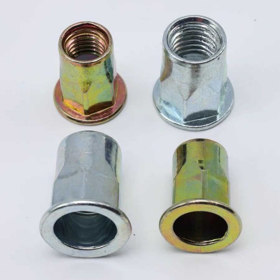 平头半六角铆螺母碳钢彩锌/蓝白锌/白锌M3M4M5M6M8M10M12 1/4 3/8
