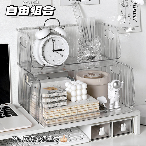 Desktop transparent storage box wholesale cosmetics and jewelry storage box books snacks sundries acrylic storage basket