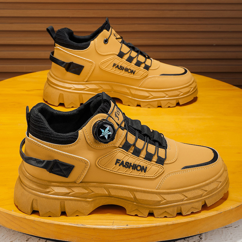 2025 otoño nuevos zapatos de hombre de alto impacto zapatos deportivos de moda botas de herramientas casuales antideslizantes al aire libre botas Martin explosión