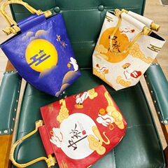 キャンバスバッグ印刷デュポン紙バッグカスタム中秋ギフトボックス手提げ袋包装袋月餅大容量印刷