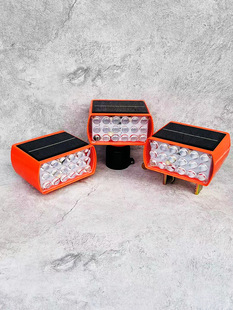 Solar Flash Light 220V Charging Red and Blue Warning Tunnel Road Construction Flashing Magnet Casing Flash Light